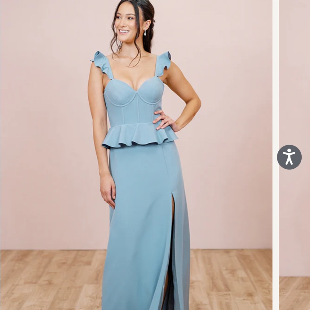 Revelry Piper Crepe Dress Light a Blue Size 4 Regular length